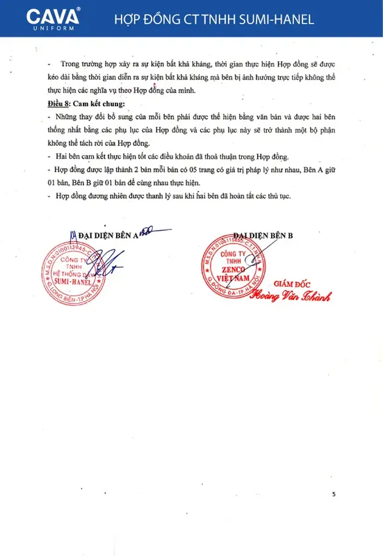 Sản phẩm hanel5 1541573596_651c1f386a592 — Đồng Phục CAVA - Công Ty TNHH Zenco Việt Nam — MST 0106115850