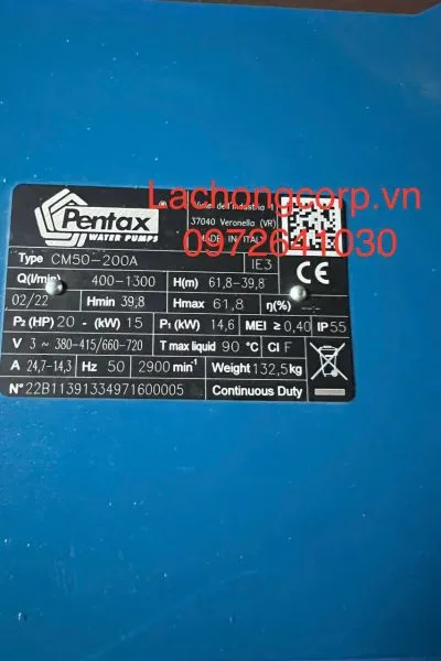 Sản phẩm may bom nuoc pentax cm50 200a 02 400x600 — Công Ty Cổ Phần Máy Và Thiết Bị Lạc Hồng — MST 0106165629