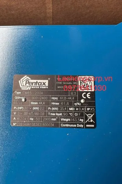 Sản phẩm may bom nuoc pentax cm65 200a 02 400x600 — Công Ty Cổ Phần Máy Và Thiết Bị Lạc Hồng — MST 0106165629