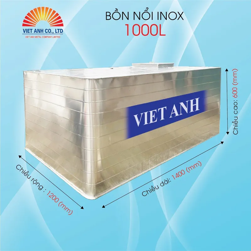 Sản phẩm Bon noi Inox Viet Anh 1000l — Công Ty TNHH Sản Xuất Và Thương Mại Kim Khí Việt Anh — MST 0106247952