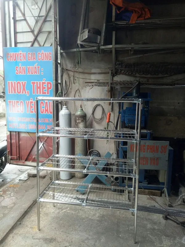 Sản phẩm ke luoi inox lap rap 4 tang dung khop noi — Công Ty TNHH Cơ Khí Đức Tuấn — MST 0106313732