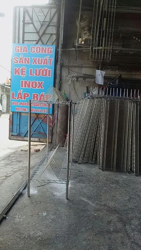 Sản phẩm ke 2 tang luoi inox hinh chu a lap rap — Công Ty TNHH Cơ Khí Đức Tuấn — MST 0106313732
