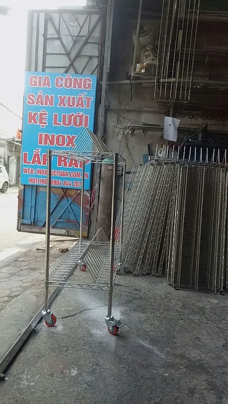 Sản phẩm xe day 2 tang luoi inox hinh chu a lap rap — Công Ty TNHH Cơ Khí Đức Tuấn — MST 0106313732