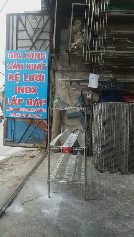 Sản phẩm ke 3 tang luoi inox hinh chu a doi lap rap — Công Ty TNHH Cơ Khí Đức Tuấn — MST 0106313732