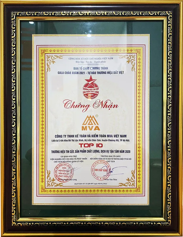 Sản phẩm mva top 10 thuong hieu tin cay chat luong 2020 — Công Ty CP MVA Việt Nam — MST 0106372463