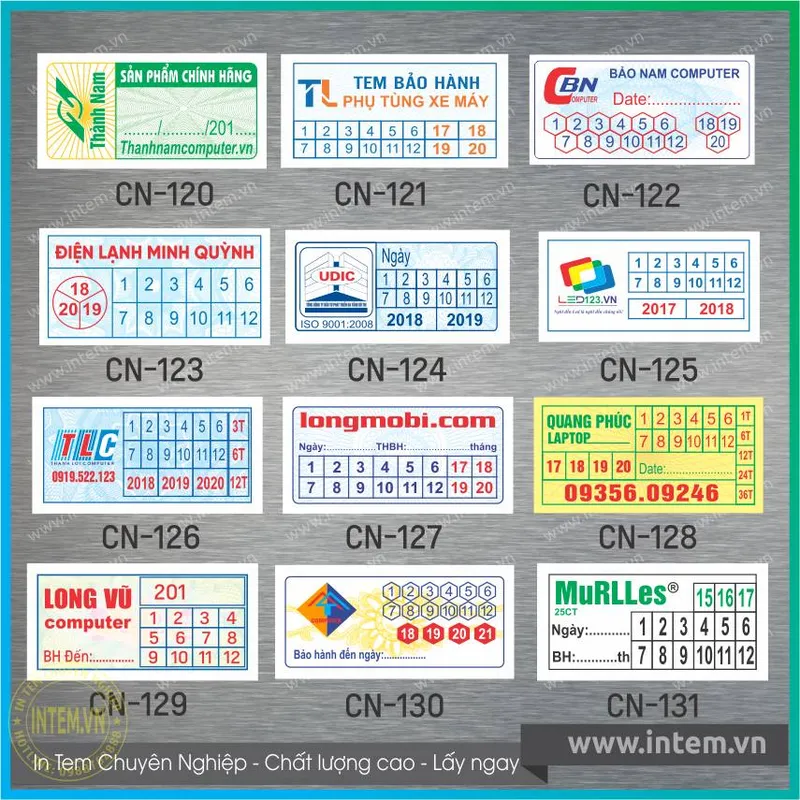 Sản phẩm mau tem bao hanh 10 — Công Ty TNHH Đầu Tư In Việt Nam — MST 0106457068