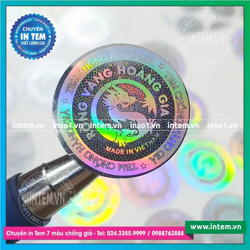 Sản phẩm in tem 7 mau hologram rong vang hoang gia 2 — Công Ty TNHH Đầu Tư In Việt Nam — MST 0106457068