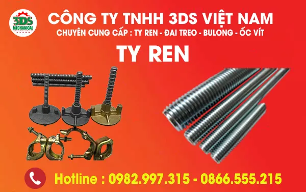 Sản phẩm ty ren   ty ren vuông bát ren — Công Ty TNHH 3DS Việt Nam — MST 0106484512