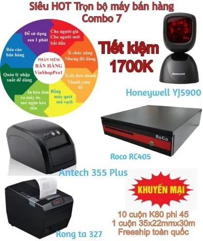 Sản phẩm combo 7 tron bo phan mem quan ly vinshoppro1 may ban hang 7 900k tiet kiem 1700k — Công Ty TNHH Truyền Thông Exim Việt Nam — MST 0106488147