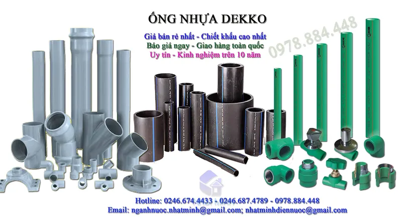 Sản phẩm bang bao gia ong nhua dekko — Công Ty Cổ Phần Đầu Tư Xây Dựng & Phát Triển Thương Mại Nhật Minh — MST 0106564824