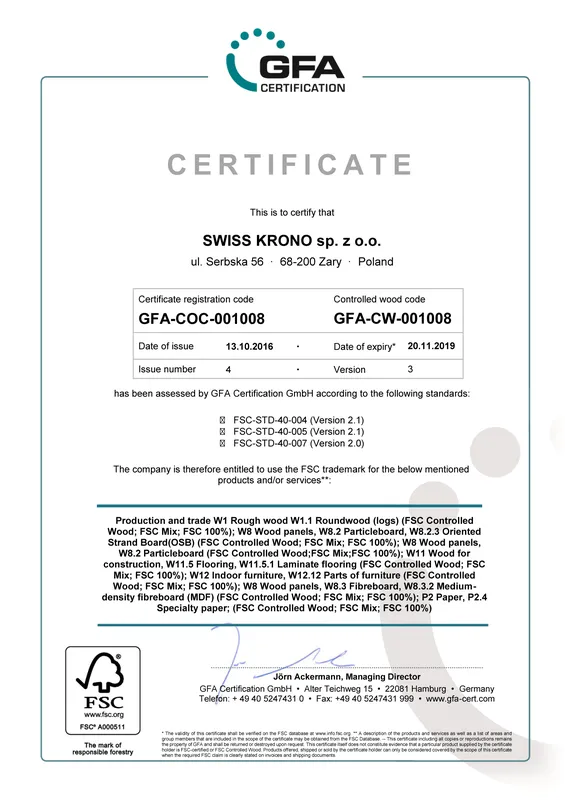Sản phẩm ch ng ch kronpol ch ng nh n fsc 2 — Công Ty TNHH Đầu Tư Thương Mại Và Dịch Vụ Bách Lộc — MST 0106620388