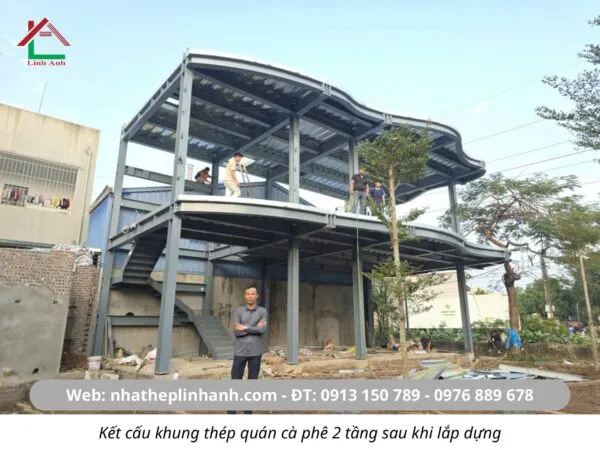 Sản phẩm Quan ca phe 2 tang khung thep hoan thien e1767606908619 — Cơ Khí Xây Dựng Linh Anh - Công Ty TNHH Thương Mại Và Công Nghệ Linh Anh — MST 0106677514