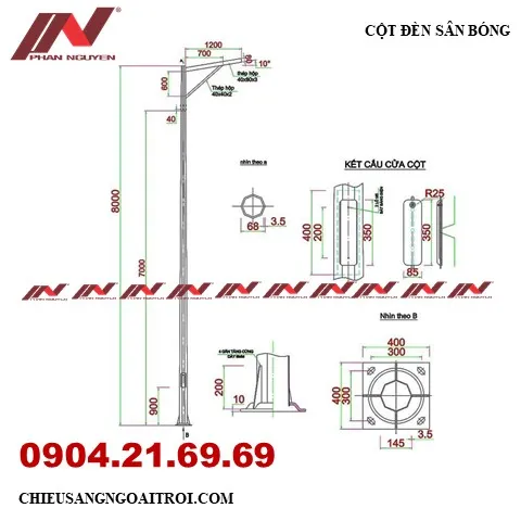 Sản phẩm cot den san bong — Thiết Bị Chiếu Sáng Phan Nguyễn - Công Ty TNHH Điện Và Cơ Khí Phan Nguyễn — MST 0106707134