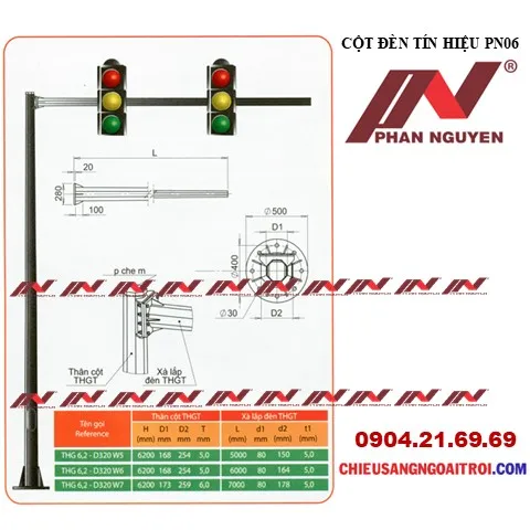 Sản phẩm cot den tin hieu pn06 — Thiết Bị Chiếu Sáng Phan Nguyễn - Công Ty TNHH Điện Và Cơ Khí Phan Nguyễn — MST 0106707134