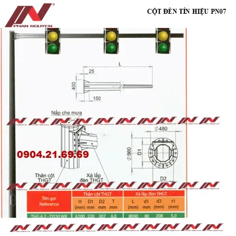 Sản phẩm cot den tin hieu pn07 — Thiết Bị Chiếu Sáng Phan Nguyễn - Công Ty TNHH Điện Và Cơ Khí Phan Nguyễn — MST 0106707134