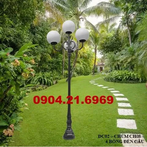 Sản phẩm cot den san vuon dc02 ch08 4 bong den cau — Thiết Bị Chiếu Sáng Phan Nguyễn - Công Ty TNHH Điện Và Cơ Khí Phan Nguyễn — MST 0106707134