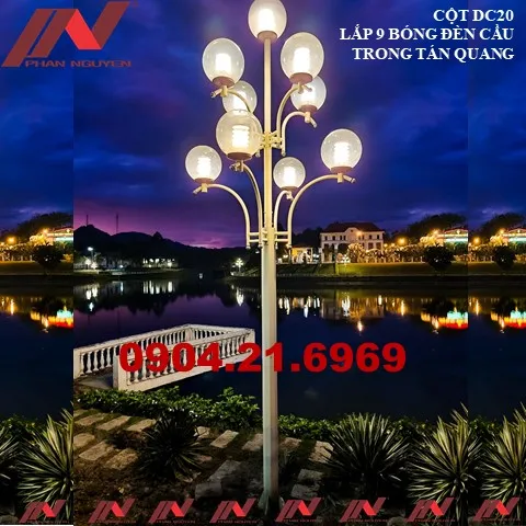 Sản phẩm cot san vuon dc20 mau ghi — Thiết Bị Chiếu Sáng Phan Nguyễn - Công Ty TNHH Điện Và Cơ Khí Phan Nguyễn — MST 0106707134