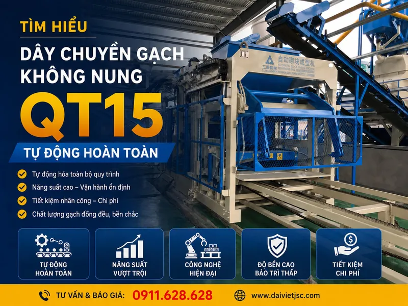 Sản phẩm tim hieu day chuyen gach khong nung qt15 tu dong hoan toan — Công Ty Cổ Phần Kinh Doanh Quốc Tế Đại Việt — MST 0106726264