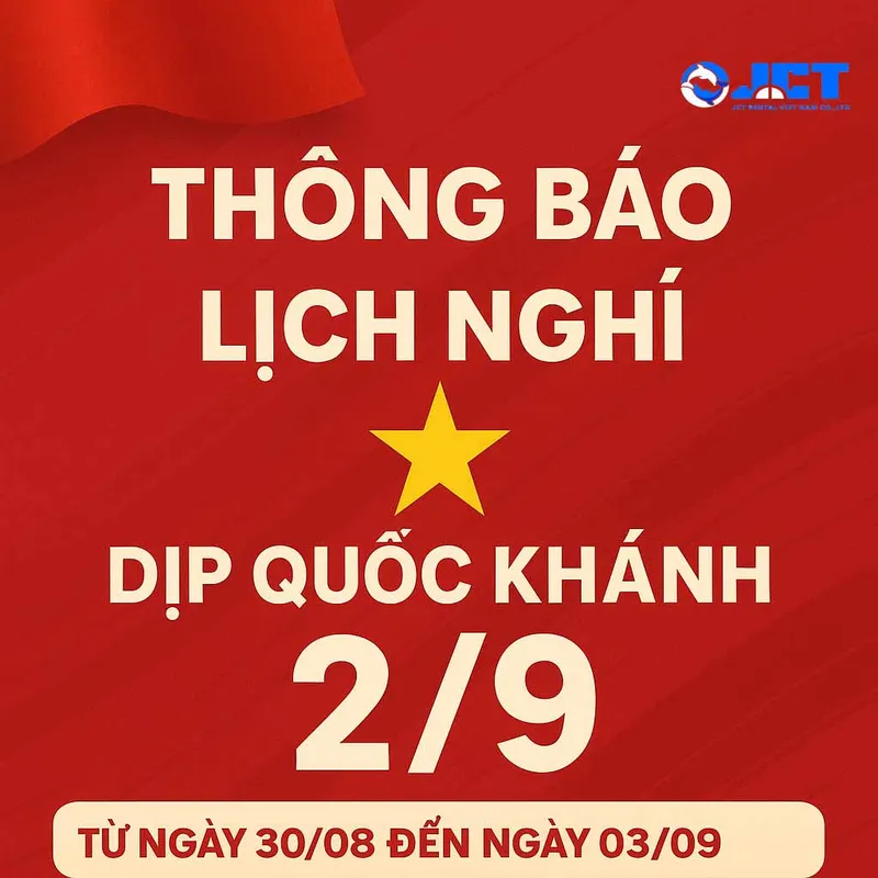 Sản phẩm thong bao nghi le 2 9 — Thiết Bị Nâng Hạ Nhật Bản - Công Ty TNHH JCT Việt Nam — MST 0106765094