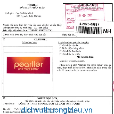 Sản phẩm luat hoang phi dang ky bao ho nhan hieu pearller cho thiet bi am thanh — Công Ty TNHH Tư Vấn Đầu Tư & Sở Hữu Trí Tuệ Hoàng Phi — MST 0106770954