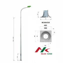 Sản phẩm cot thep bat giac 7m can don b06 den cao ap nk16 — Thiết Bị Chiếu Sáng Ngọc Khôi - Công Ty TNHH Cơ Điện Ngọc Khôi — MST 0106793197