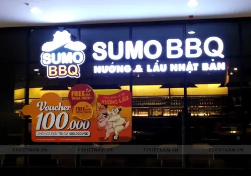 Sản phẩm thi cong bien quang cao nha hang sumobbq — Quảng Cáo F3 Việt Nam - Công Ty Cổ Phần Thương Mại Đầu Tư F3 Việt Nam — MST 0106882369