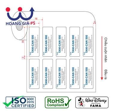 Sản phẩm in nhan mac duoc pham — In Tem Nhãn - Công Ty Cổ Phần Giải Pháp Đóng Gói Hoàng Gia — MST 0106931841