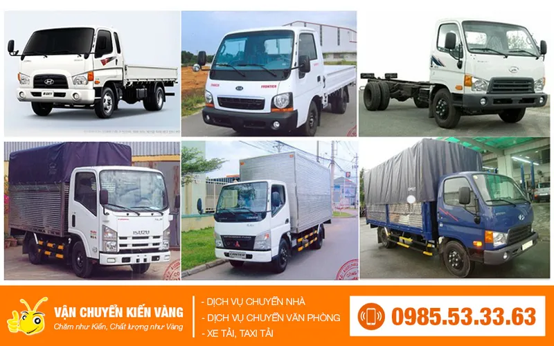 Sản phẩm kich thuoc tai trong cua tat ca cac loai xe tai — Vận Chuyển Kiến Vàng - Công Ty TNHH Vận Chuyển Kiến Vàng Việt Nam — MST 0106942699