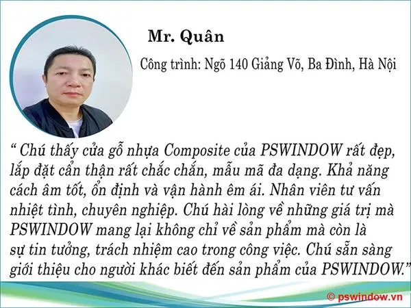 Sản phẩm mr quan cong trinh 140 giang vo ba dinh chia se ve san pham cua pswindow thumb — Cửa PS Window - Công Ty Cổ Phần Đầu Tư Và Xây Dựng Phong Sơn — MST 0107340802