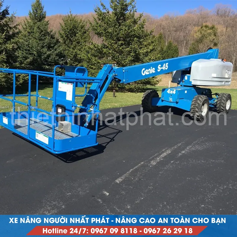 Sản phẩm xe nang nguoi tu hanh genie s45 — Công Ty TNHH Thiết Bị Công Trình Nhất Phát — MST 0107363253