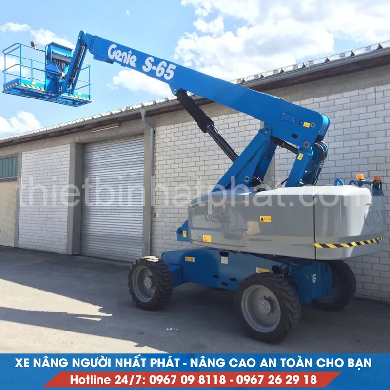 Sản phẩm xe nang nguoi tu hanh genie s65 — Công Ty TNHH Thiết Bị Công Trình Nhất Phát — MST 0107363253