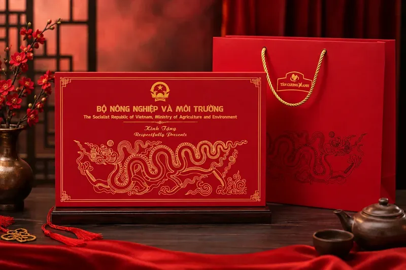 Sản phẩm du an thiet ke va in hop dung tra tan cuong xanh qua tang ngoai giao cao cap 2026_1782756329 lg — Công Ty Cổ Phần Printgo Việt Nam — MST 0107369248
