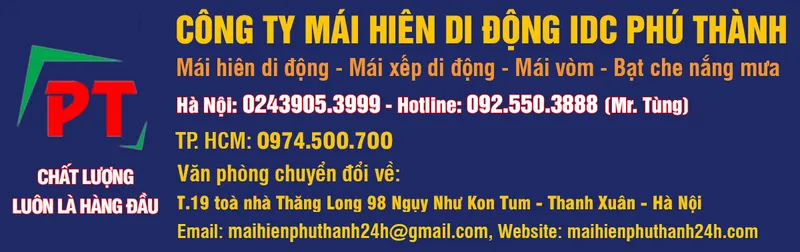 Sản phẩm 1508128991 Mai hien di dong PHU THANH lap dat mai hien mai xep tai HaNoi goi 0911117800 — Công Ty Mái Hiên Di Động IDC Phú Thành — MST 0107511529