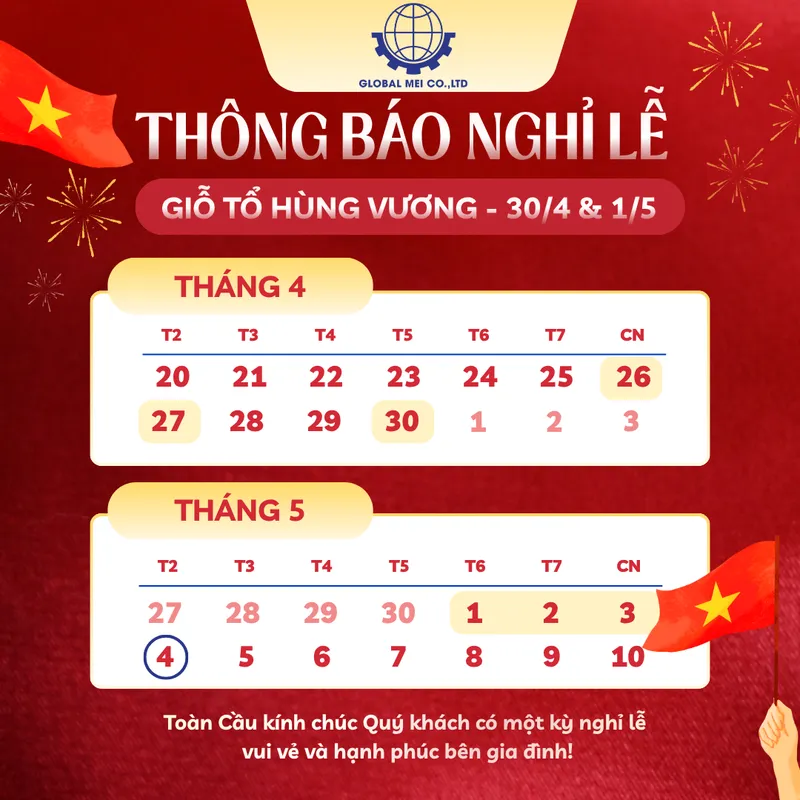 Sản phẩm Lich nghi le 1003 304 15 2026 3 — Công Ty TNHH Chế Tạo Xuất Nhập Khẩu Toàn Cầu — MST 0107589268