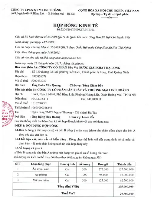 Sản phẩm bia ha long 1 — Công Ty Cổ Phần Quốc Tế Thời Trang Martina — MST 0107607301