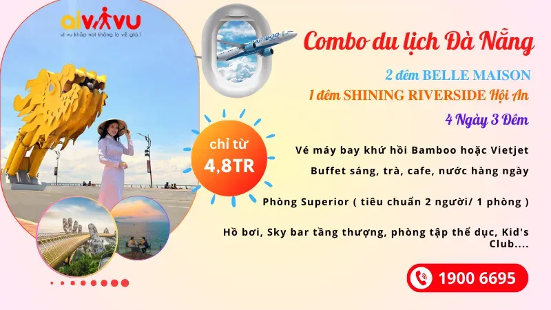Sản phẩm Combo du lich 4N3D tai khach san Belle Maison Da Nang — Công Ty Cổ Phần Aivivu — MST 0107622236
