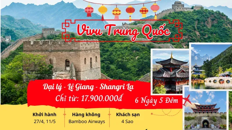 Sản phẩm Combo kham pha Dai Ly Le Giang Shangri La 6N5D 1 — Công Ty Cổ Phần Aivivu — MST 0107622236
