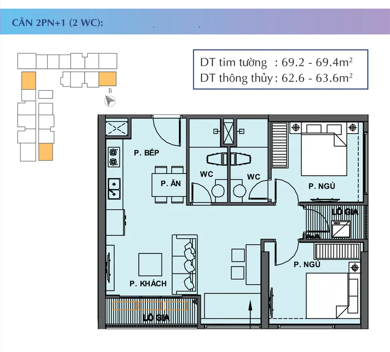 Sản phẩm Vincity Ocean Park 2 P Ngủ 2WC 62m2 — Công Ty TNHH Kỹ Nghệ Thành Công — MST 0107639335