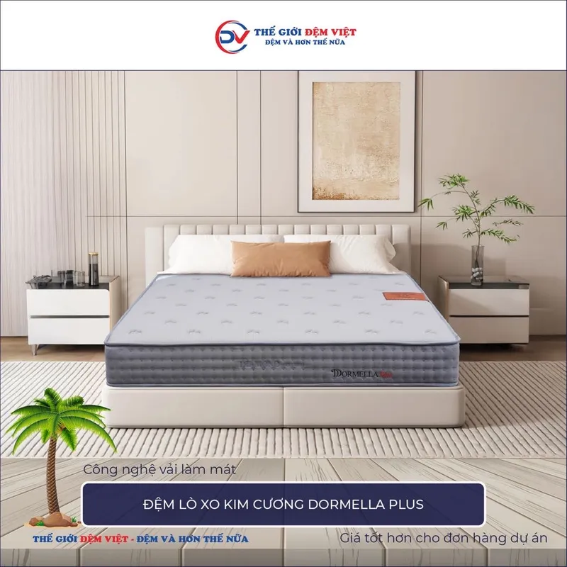Sản phẩm  Đệm lò xo Kim Cương Dormella Plus.JPG — Công Ty TNHH Sản Xuất Thương Mại Và Đầu Tư Thế Giới Đệm Việt — MST 0107759336