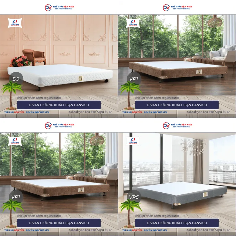 Sản phẩm Divan giường khách sạn Hanvico — Công Ty TNHH Sản Xuất Thương Mại Và Đầu Tư Thế Giới Đệm Việt — MST 0107759336