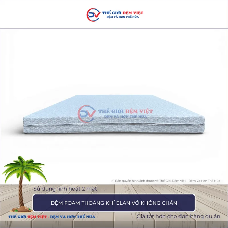 Sản phẩm Đệm foam thoáng khí Elan — Công Ty TNHH Sản Xuất Thương Mại Và Đầu Tư Thế Giới Đệm Việt — MST 0107759336