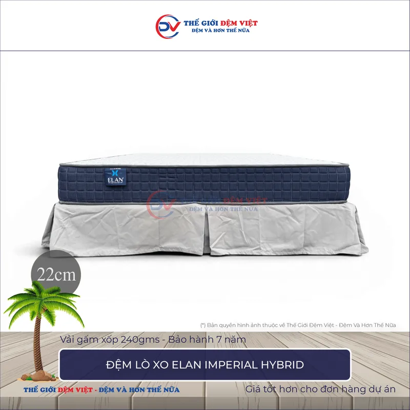 Sản phẩm Đệm lò xo Elan IMPERIAL HYBRID — Công Ty TNHH Sản Xuất Thương Mại Và Đầu Tư Thế Giới Đệm Việt — MST 0107759336