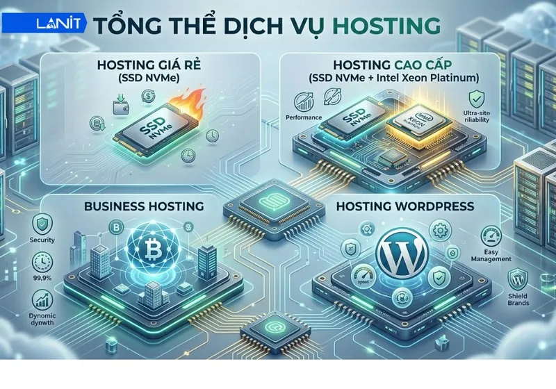 Sản phẩm dich vu hosting cua lanit — Công Ty Cổ Phần Công Nghệ Và Truyền Thông Lanit — MST 0107773605