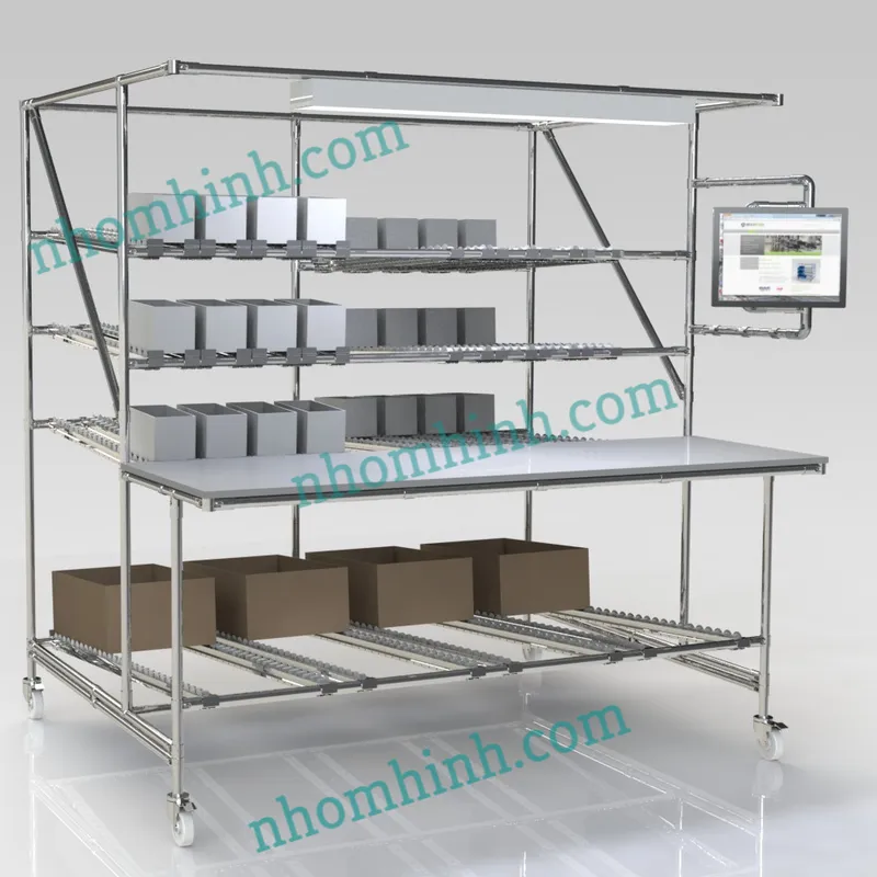 Sản phẩm Ban thao tac ong Inox lap ghep03 chot — Công Ty Cổ Phần Thiết Bị Và Công Nghệ LEANWAY — MST 0107800552