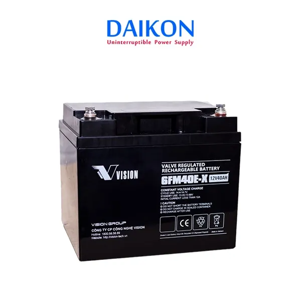 Sản phẩm Ac quy Vision 12V 40Ah 6FM40E X — Công Ty TNHH Daikon — MST 0107863337