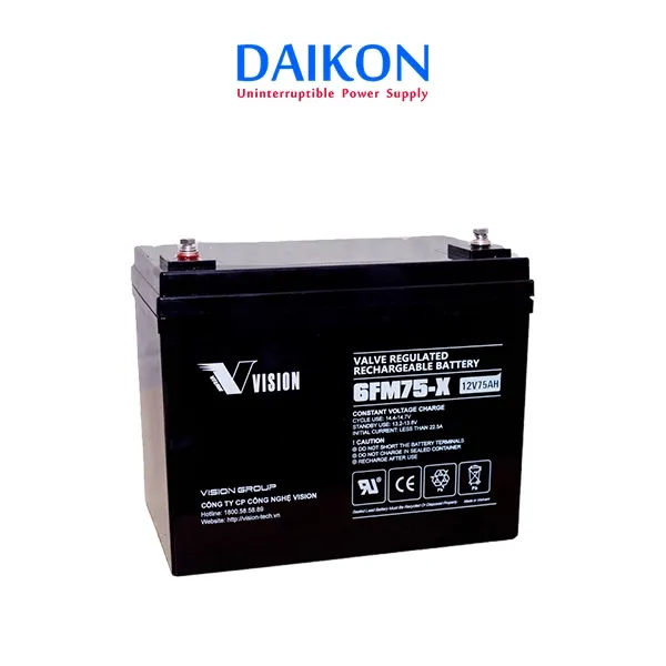 Sản phẩm Binh ac quy Vision 12V 75Ah 6FM75 X — Công Ty TNHH Daikon — MST 0107863337