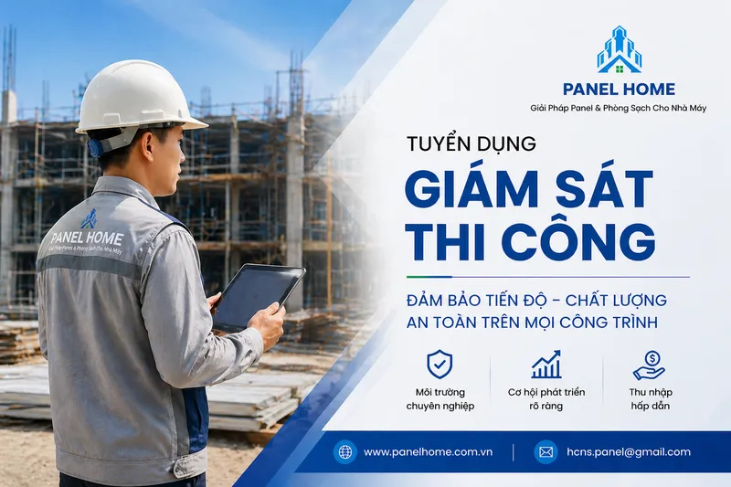 Sản phẩm panelhome tuyen dung nhan vien giam sat thi cong — Tấm Panel Bảo Tín - Công Ty TNHH Xây Dựng Và Phát Triển Bảo Tín — MST 0107901448