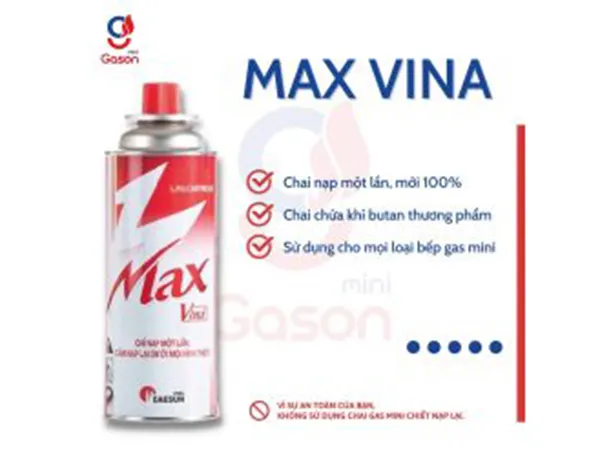 Sản phẩm chai gas mini max vina — Gas Công Nghiệp HT Việt Nam - Công Ty TNHH Khí Công Nghiệp HT Việt Nam — MST 0107925706