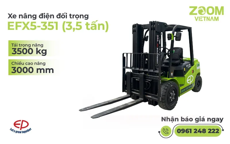 Sản phẩm xe nang dien doi trong 35 tan 1 — Xe Nâng Zoom - Chi Nhánh Công Ty Cổ Phần Zoom Việt Nam — MST 0107930671