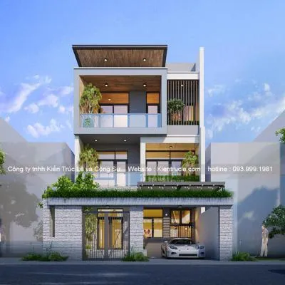 Sản phẩm 1567999333 Mau nha 3 tang 7x15m dep nhat — Nội Thất Kiến Trúc Lê - Công Ty TNHH Kiến Trúc Lê Và Cộng Sự — MST 0107938737